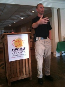 Officer Brian Sharp, the LGBT liaison for the Atlanta Police Department